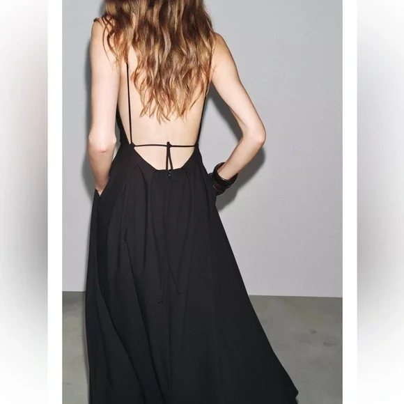 Zara Black Strappy Maxi Dress - Picture 2 of 10